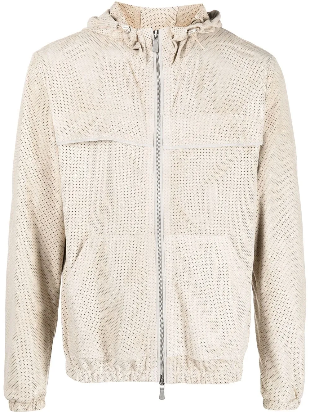 

Eleventy mesh-design zip-up hooded jacket - Neutrals