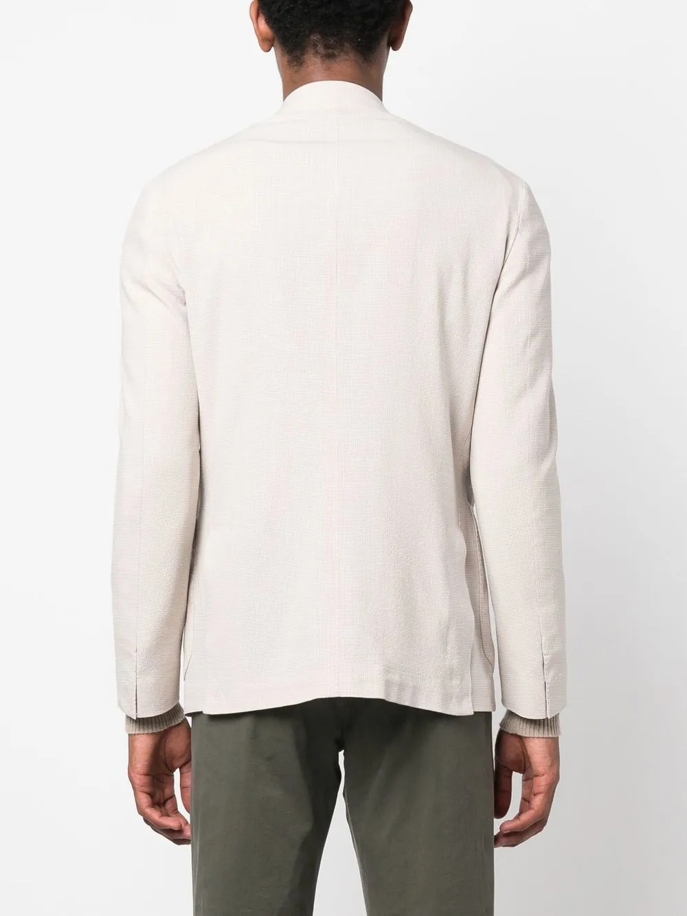 Eleventy Cream Cotton Blend Blazer Men