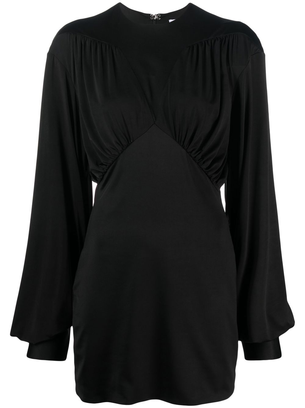 Shop Attico Judy Split-sleeve Minidress In Black