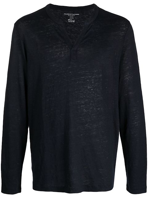 Majestic Filatures V-neck long-sleeve jumper