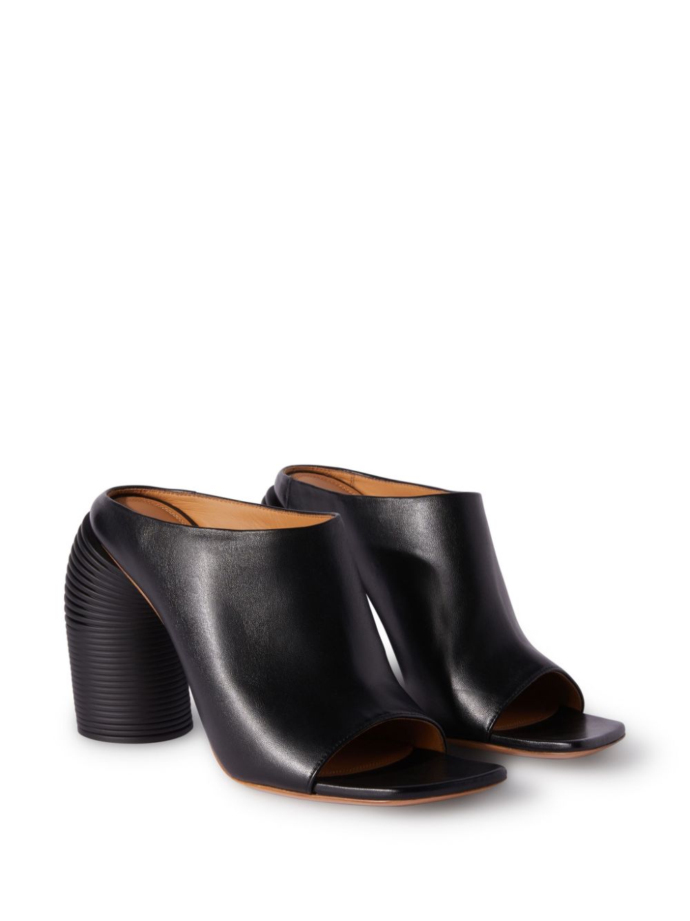 Shop Off-white Open-toe Leather Mules In Black