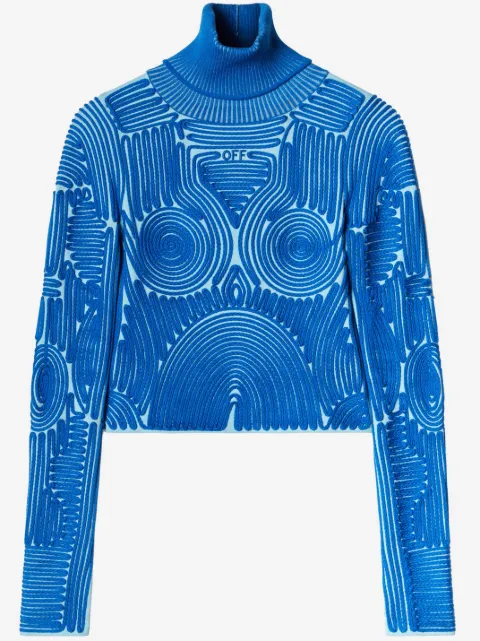 Off-White Flower Vortix embroidered top