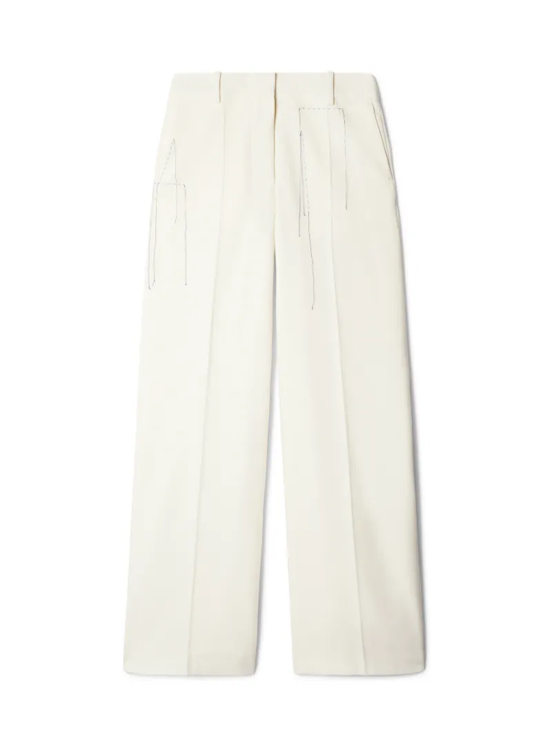 WO BLEND STITCHING OVER PANT WHITE A WHI