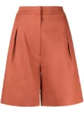 In The Mood For Love pressed-crease linen shorts - Orange
