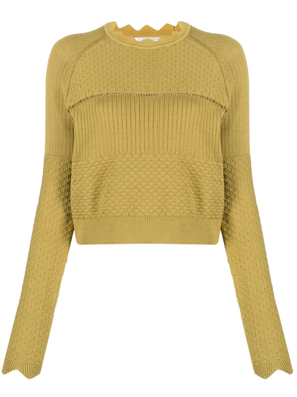 Shop Victoria Beckham Panelled Knitted Jumper In Gelb