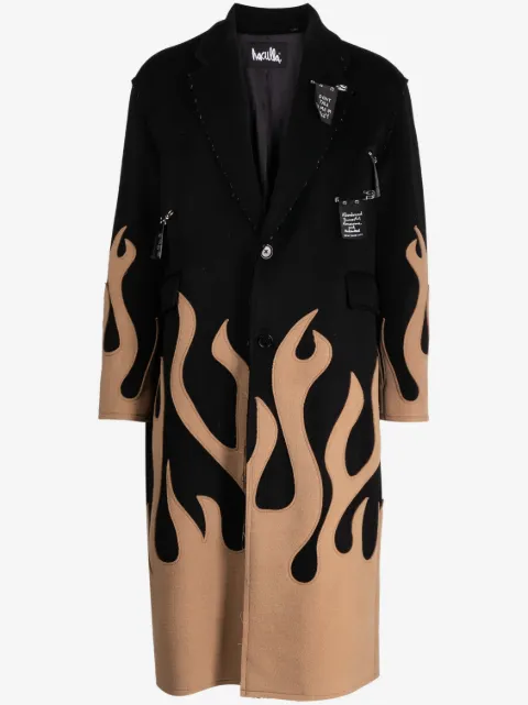 Haculla Up In Flames single-breasted wool coat
