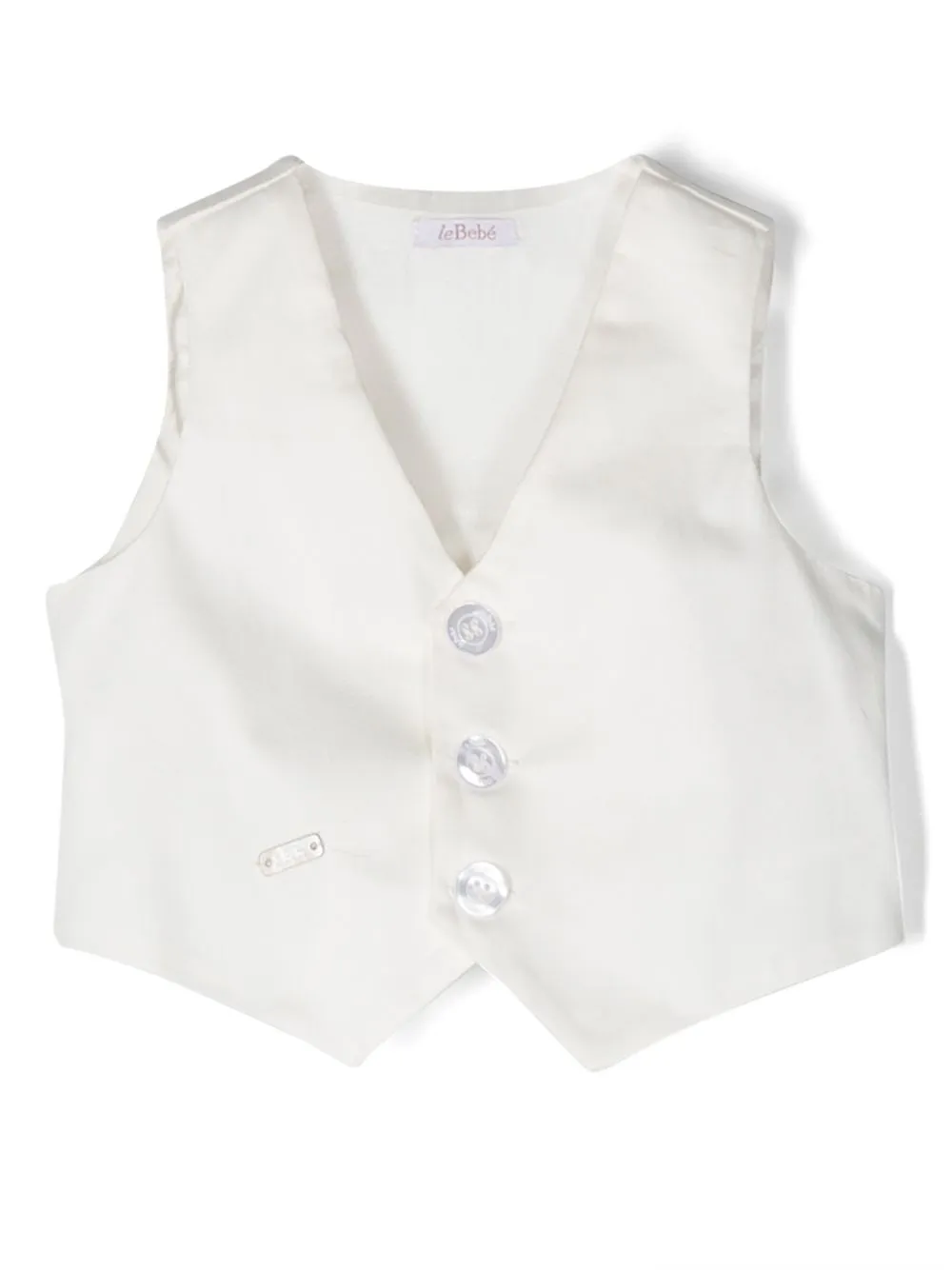 

Le Bebé Enfant logo-plaque stretch-cotton waistcoat - Neutrals