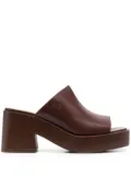 Tod's 80mm leather platform mules - Brown