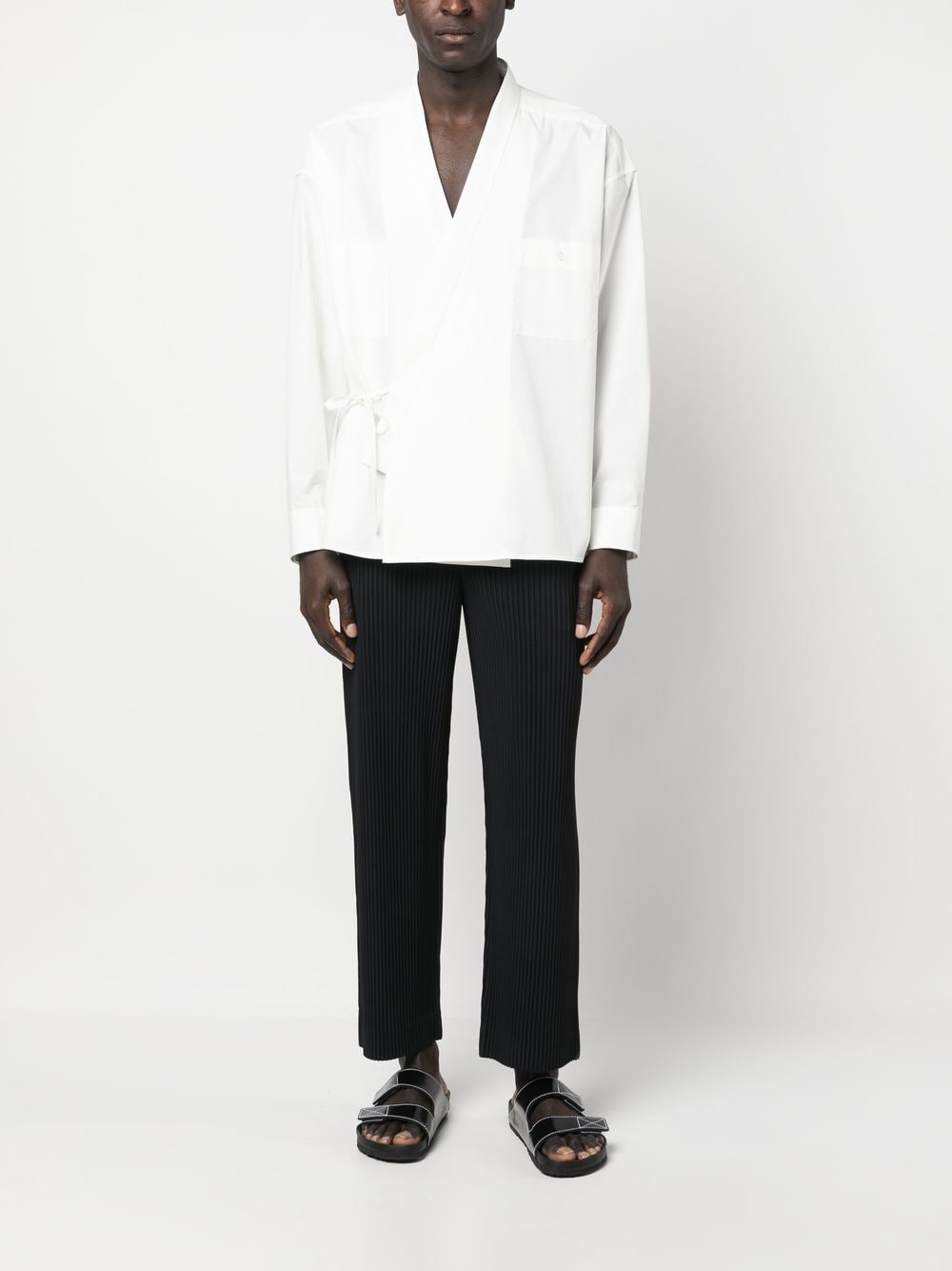 Homme Plissé Issey Miyake Ribgebreide broek - Zwart