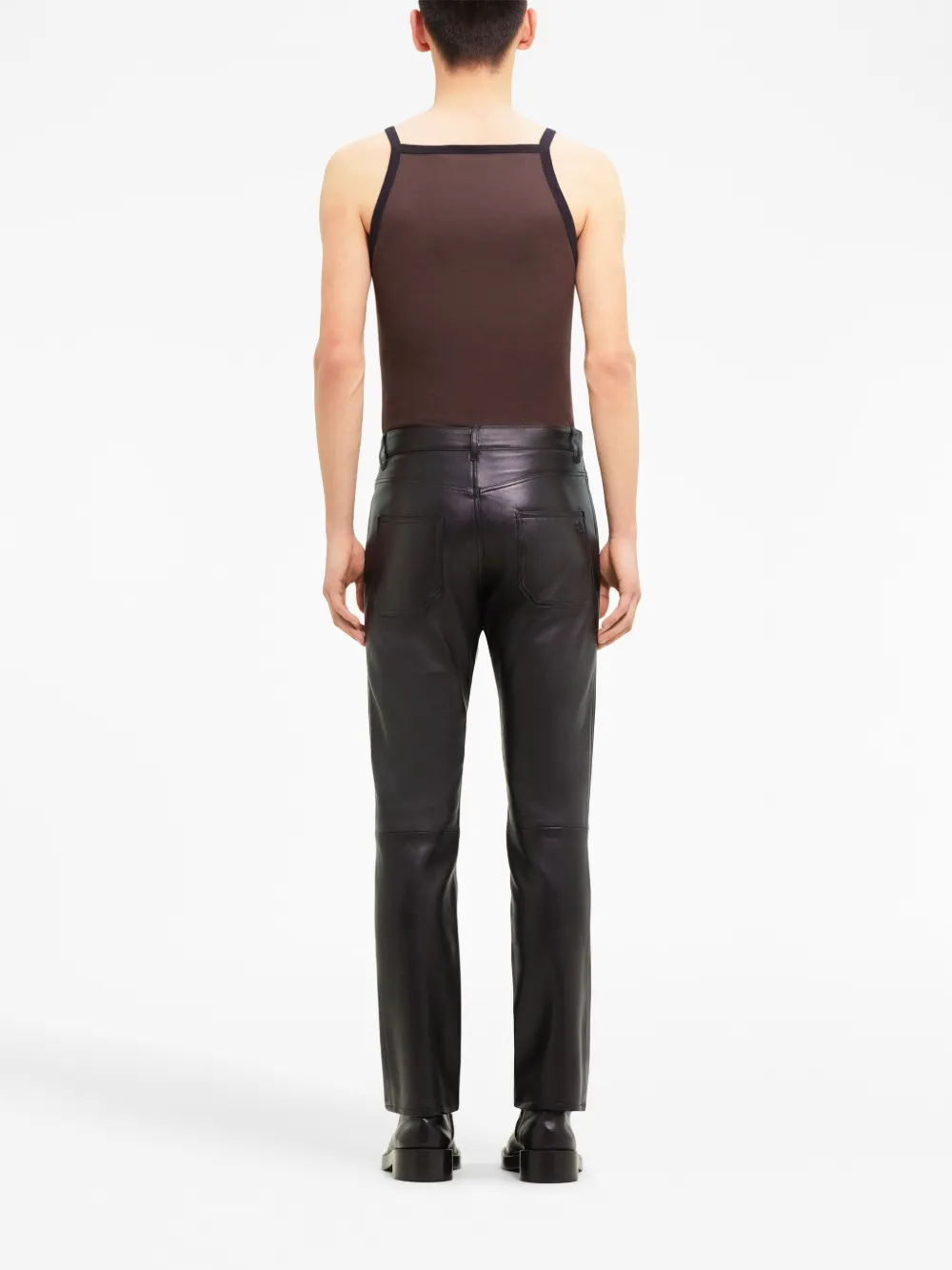 Courrèges Leren broek Zwart