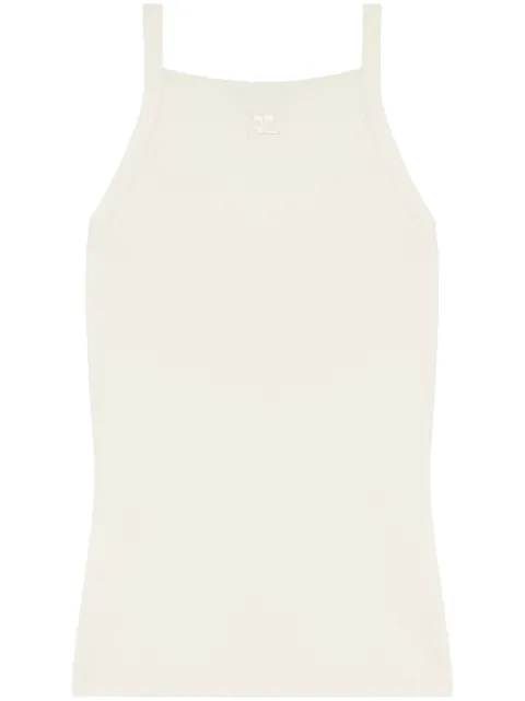 Courrèges logo-embroidered tank top