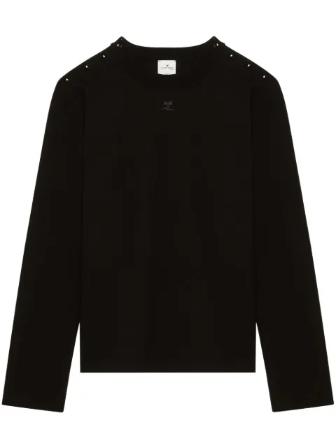 Courrèges logo-patch buttoned jumper