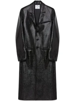 Courrèges zip-sleeve Leather Tailored Coat | Black | FARFETCH JO