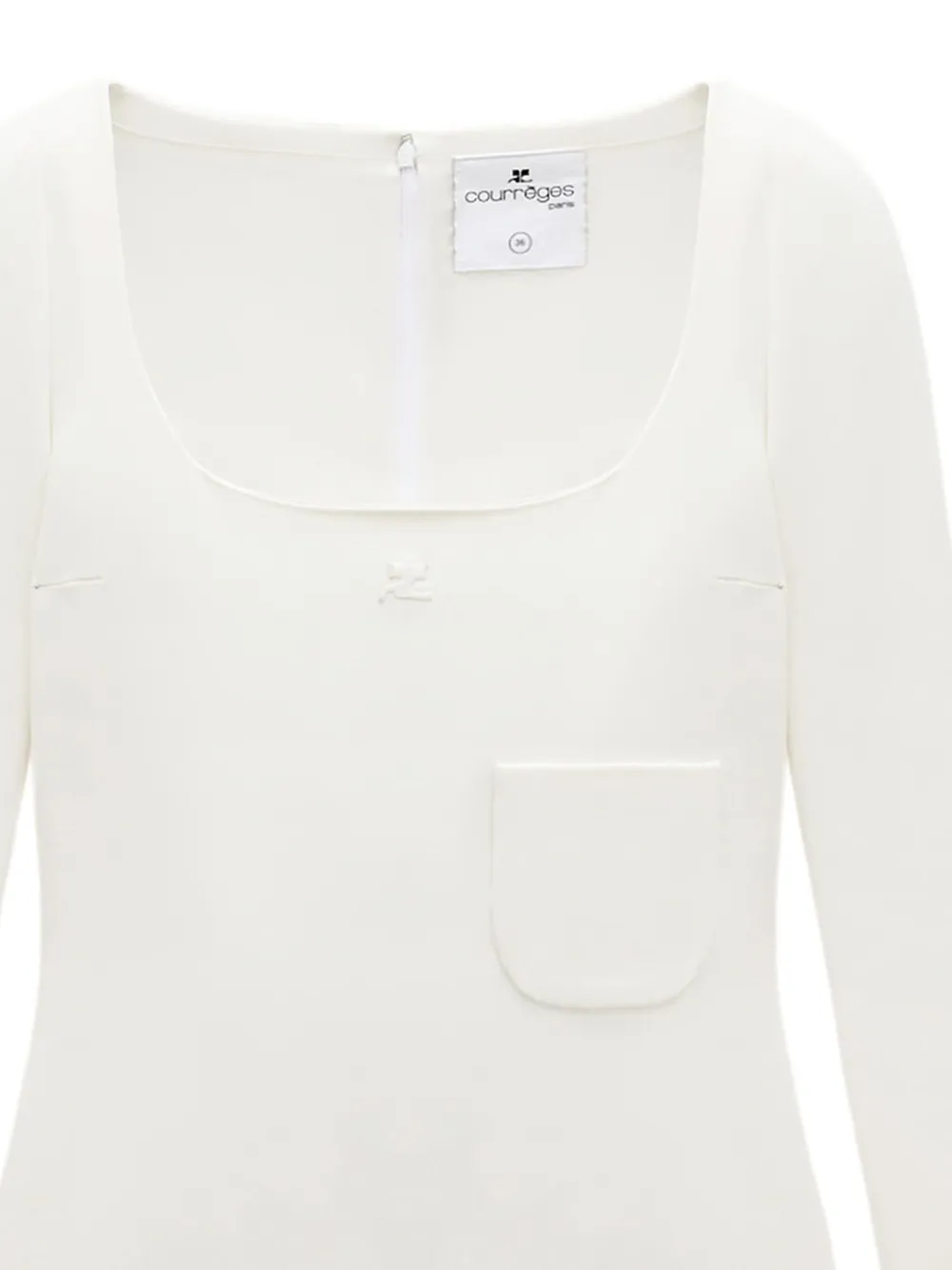 Courrèges square-neck mini dress - Wit