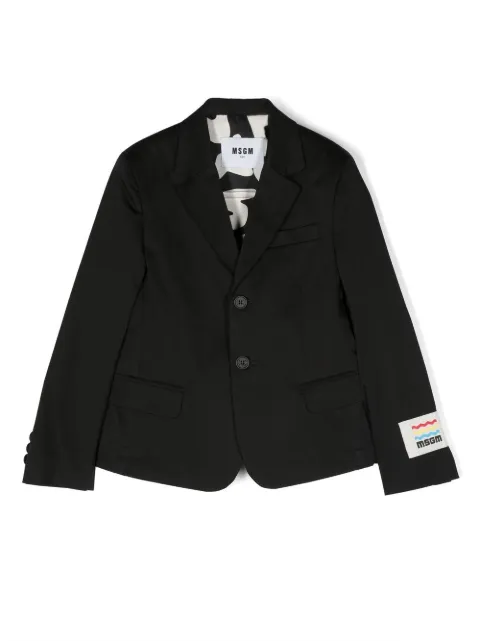 MSGM Kids logo-patch double-breasted blazer