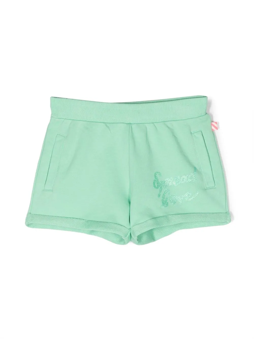 Billieblush Kids' Slogan-print Shorts In Green