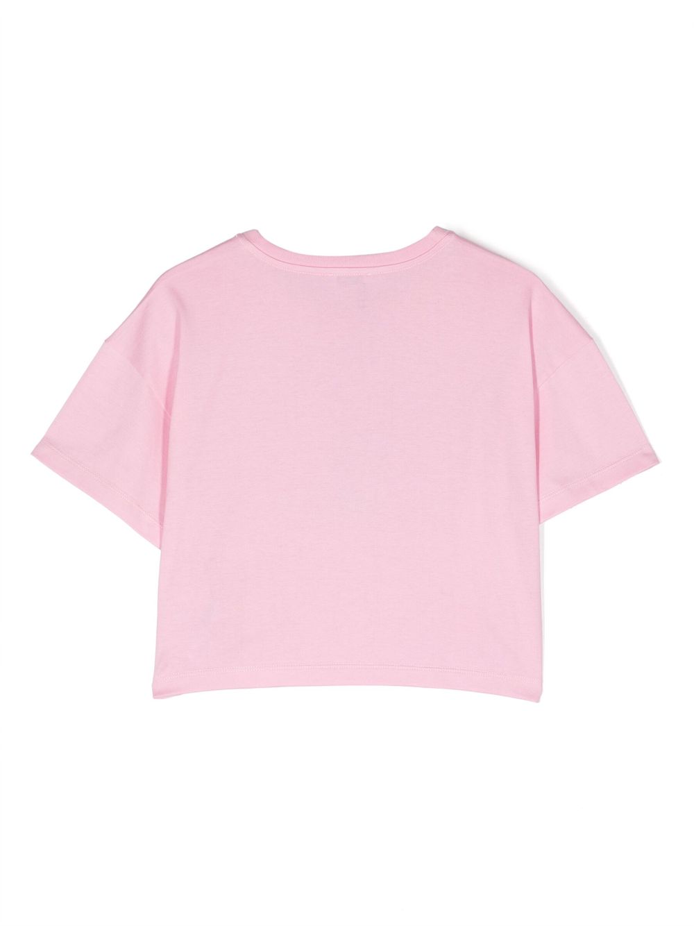 Dolce & Gabbana Kids embroidered-logo cotton T-shirt - Roze