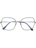 TOM FORD Eyewear metal-butterfly-frame glasses - Gold