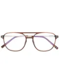 TOM FORD Eyewear tortoiseshell pilot-frame glasses - Brown