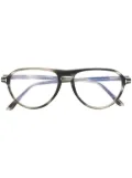 TOM FORD Eyewear tortoiseshell pilot-frame glasses - Grey