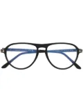 TOM FORD Eyewear T-logo pilot-frame glasses - Black