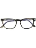 TOM FORD Eyewear Dark Havana square-frame glasses - Grey