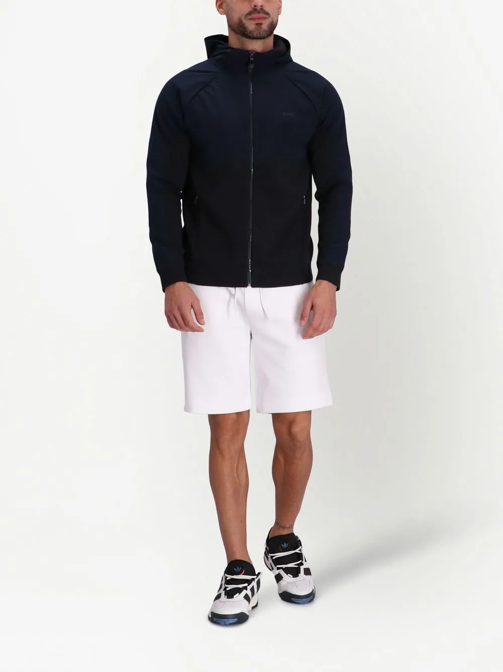 BOSS Trainingsshorts met geborduurd logo - Wit