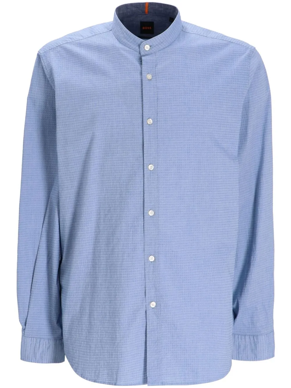 

BOSS long-sleeve collarless shirt - Blue