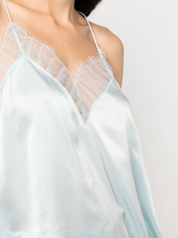 IRO lace-trim Silk Top - Farfetch