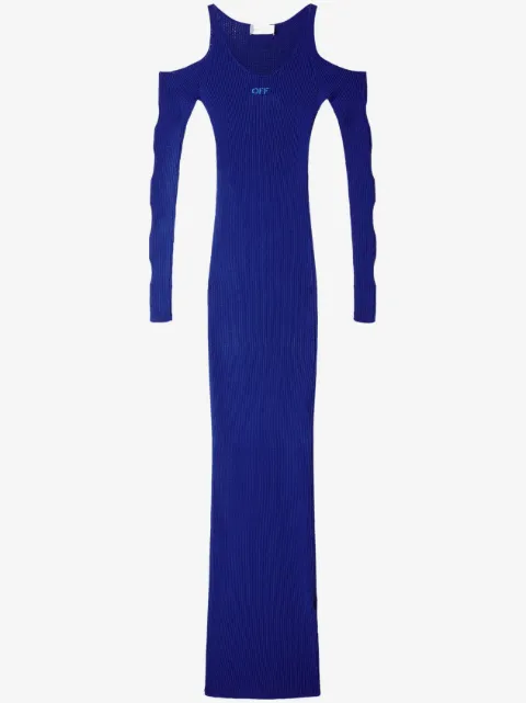Off-White vestido tejido de canalé con aberturas