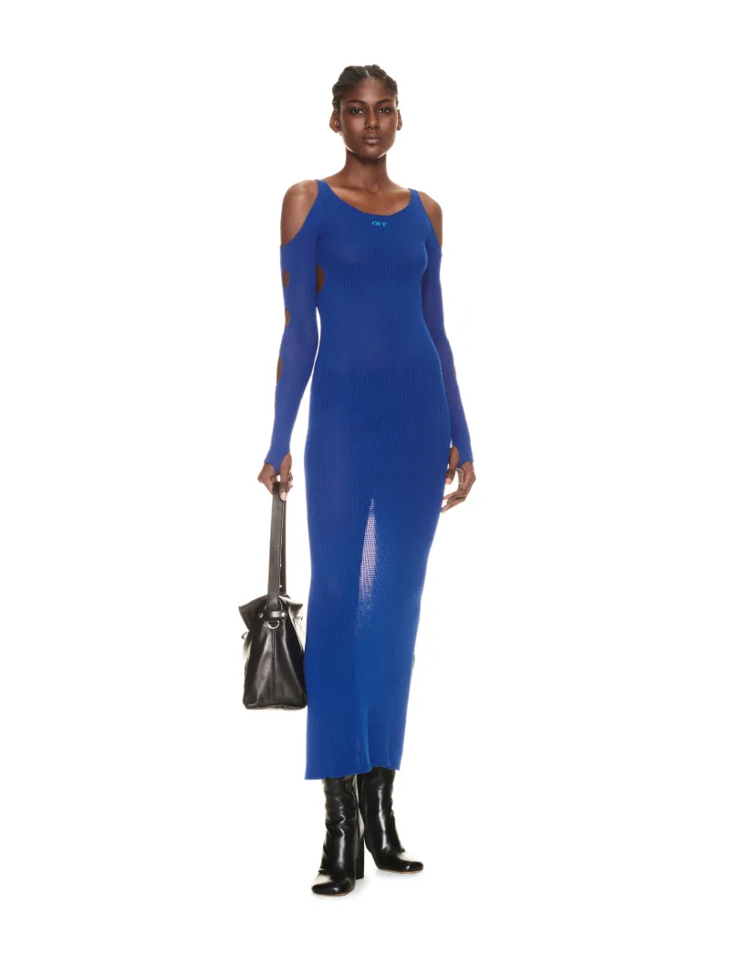 Abito Lungo In Maglia Con Cut-Out