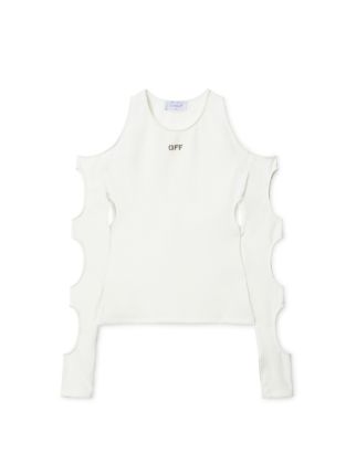 Off White Sleek Holes Top