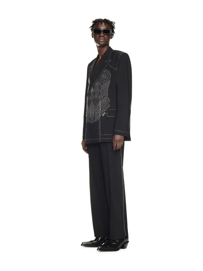 Body Stitch Tuxedo Double Jacket