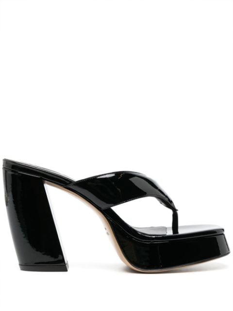 110mm patent-leather platform sandals