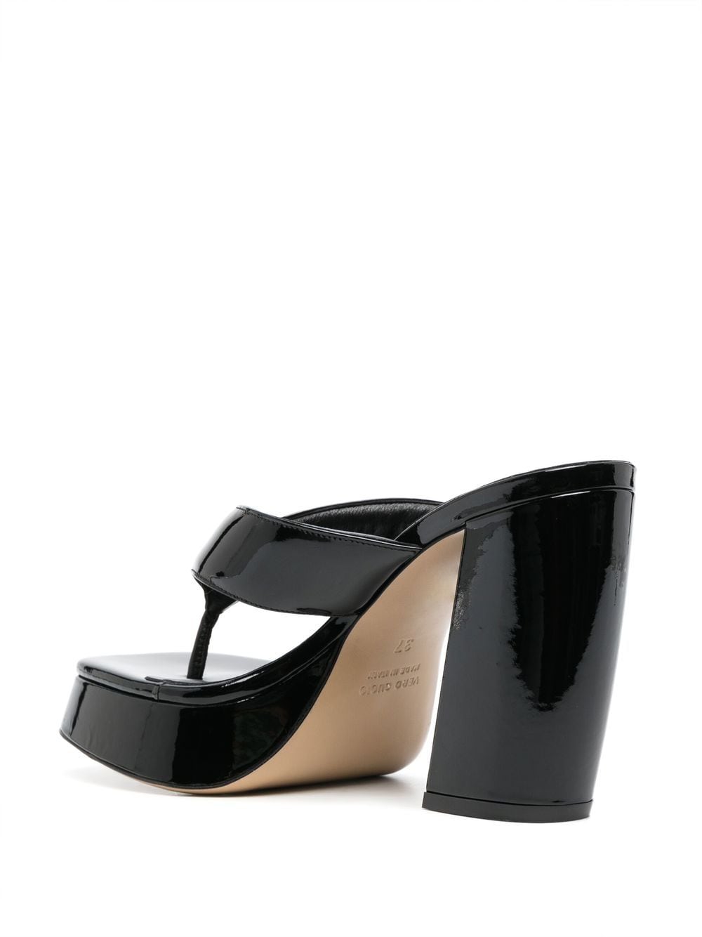 Shop Gia Borghini 110mm Patent-leather Platform Sandals In Schwarz