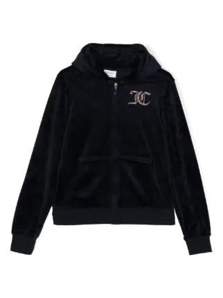 Juicy Couture Kids crystal embellished Logo Hooded Jacket Farfetch