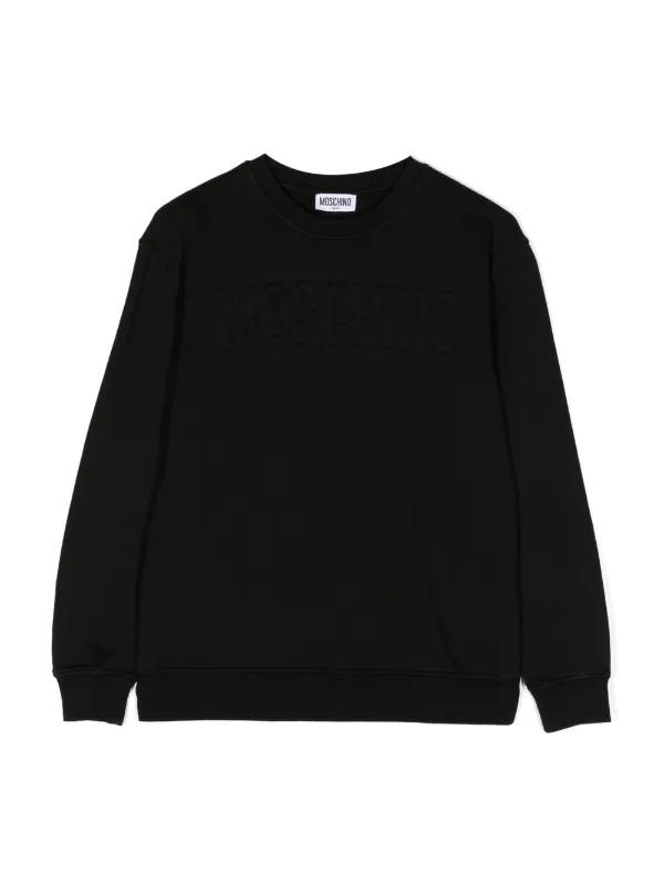 embossed logo crew neck sweatshirt