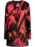 Louisa Ballou floral-print cotton minidress - Red