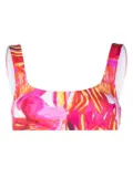 Louisa Ballou abstract-print bikini top - Pink