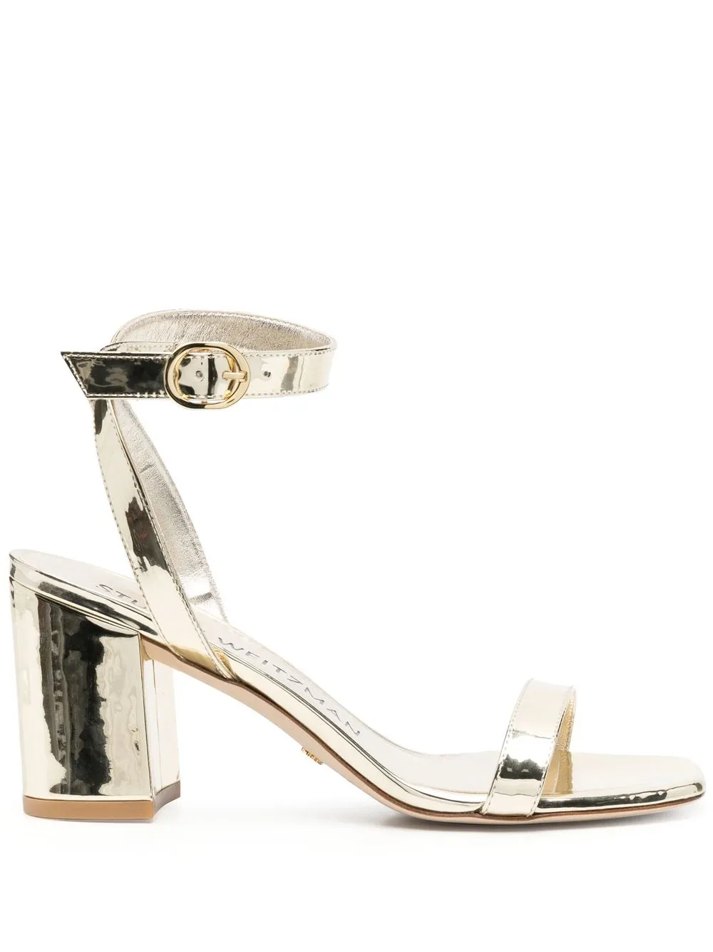 

Stuart Weitzman 80mm metallic leather sandals - Gold