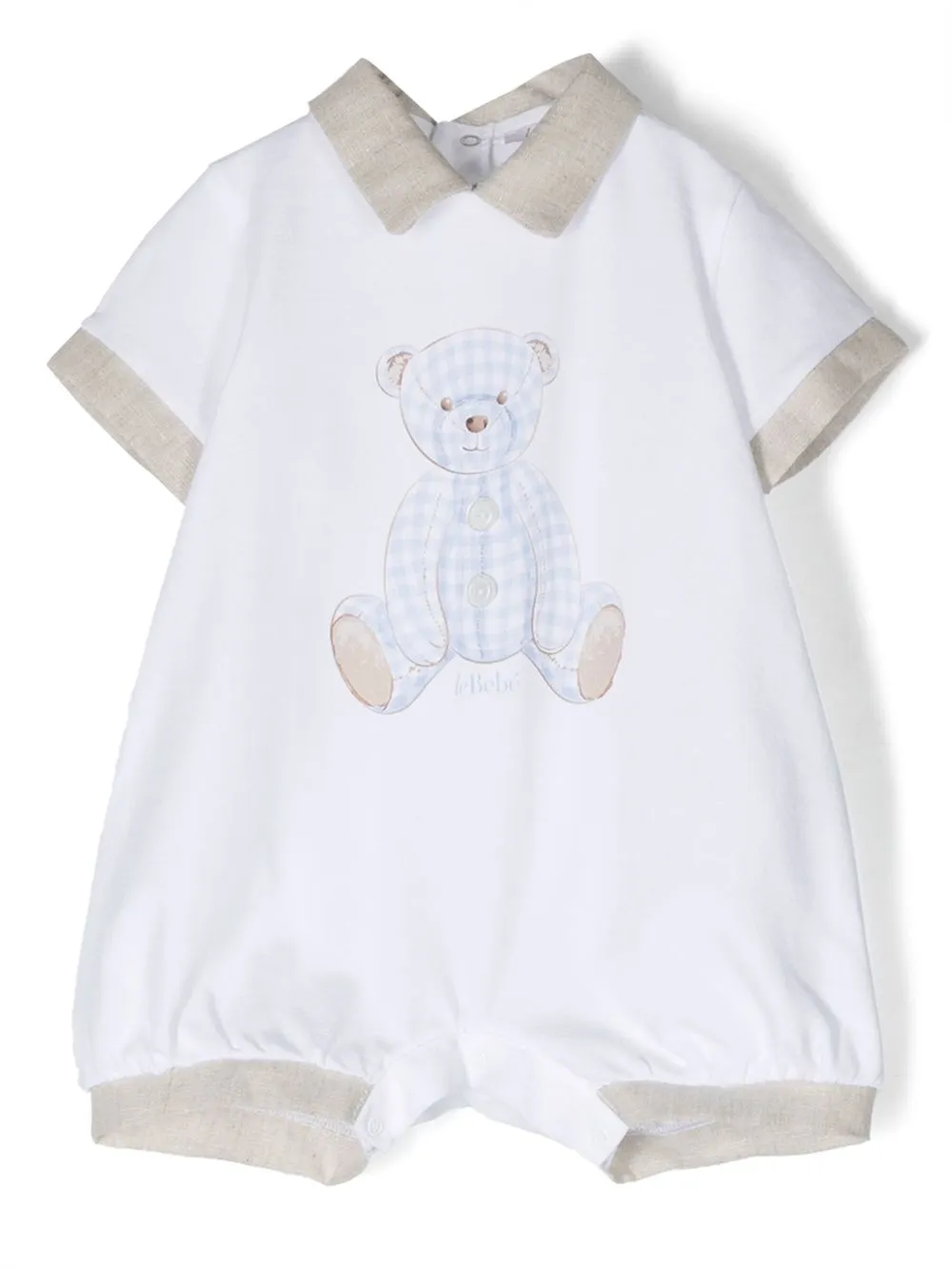 

Le Bebé Enfant teddy bear-print shortsleeved shorties - SETA