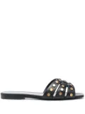 Saint Laurent slip-on square-toe sandals - Black