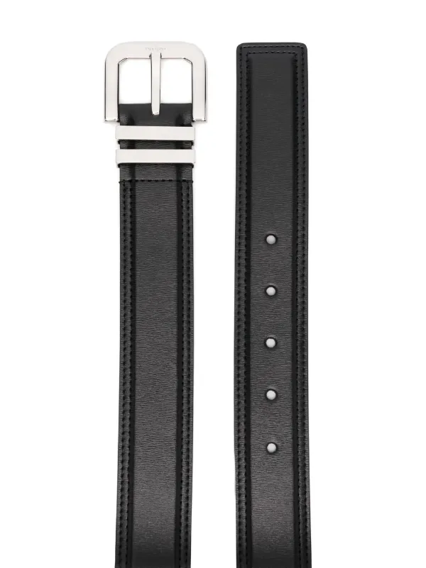 Valentino Garavani engraved-buckle Leather Belt | Black