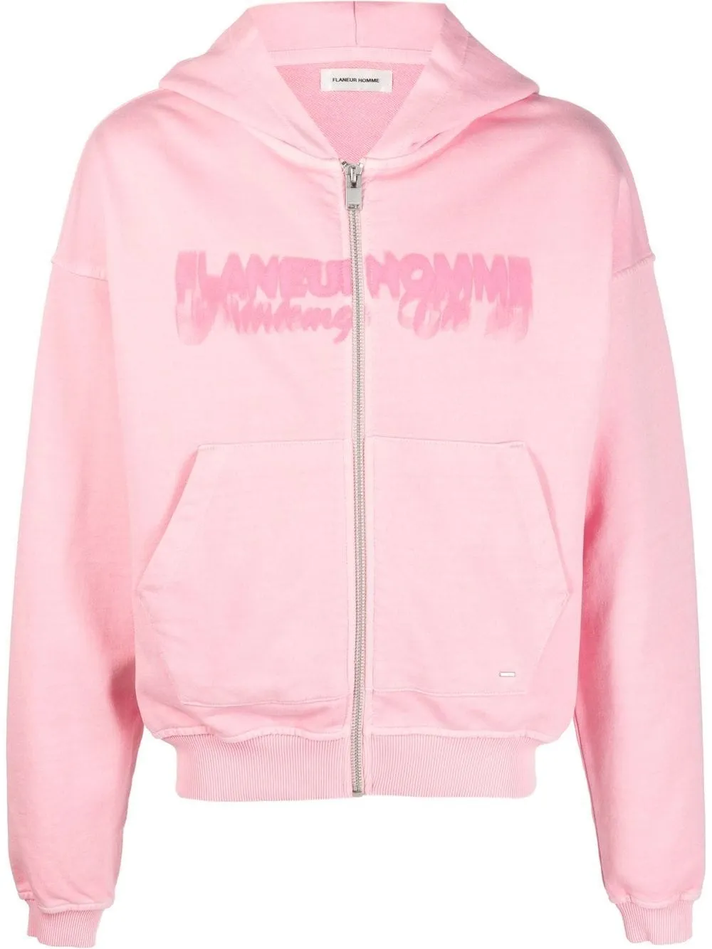 Flaneur Homme Logo-print Detail Hoodie In Pink