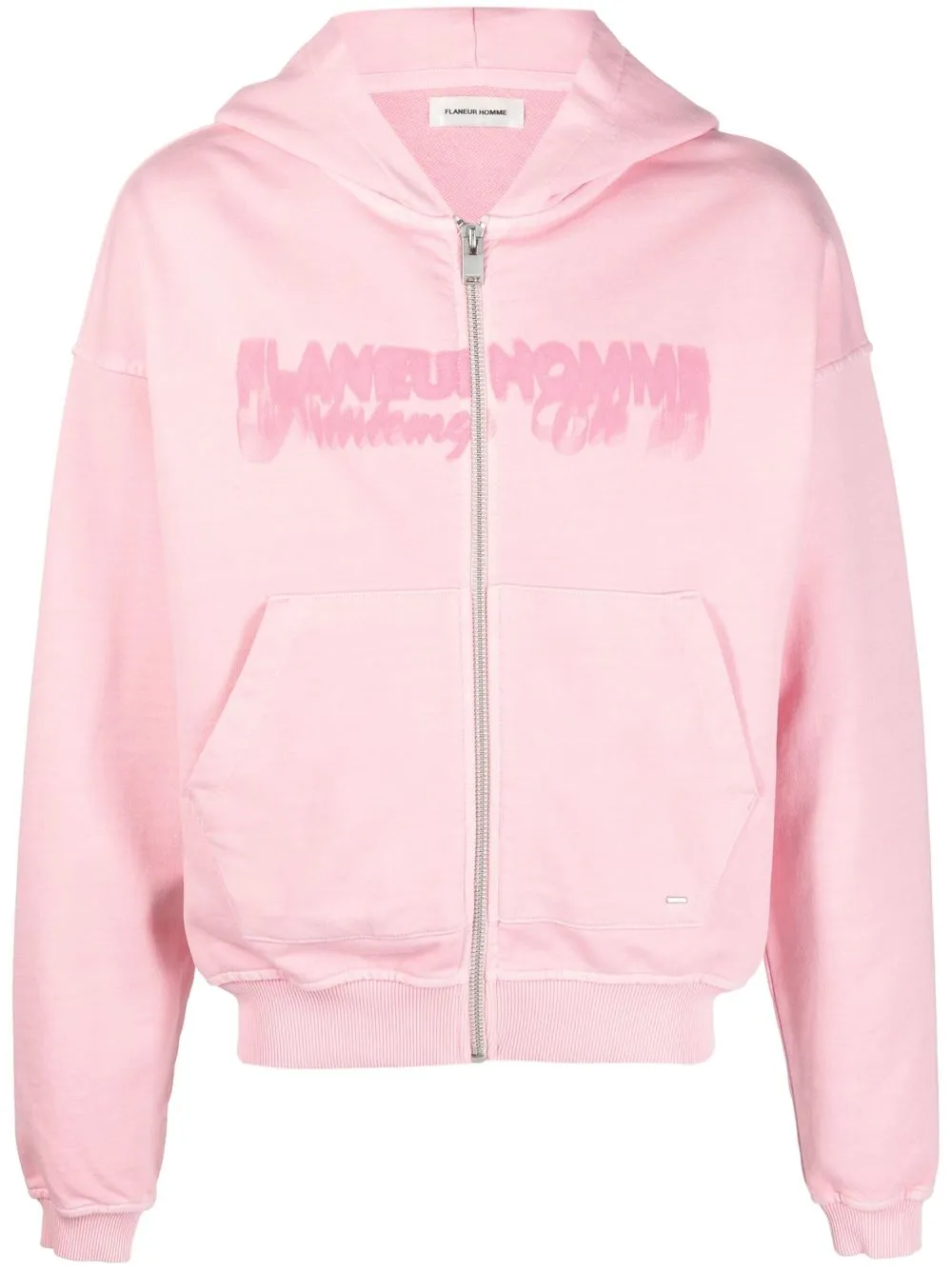 Flaneur Homme logo-print detail hoodie - Pink