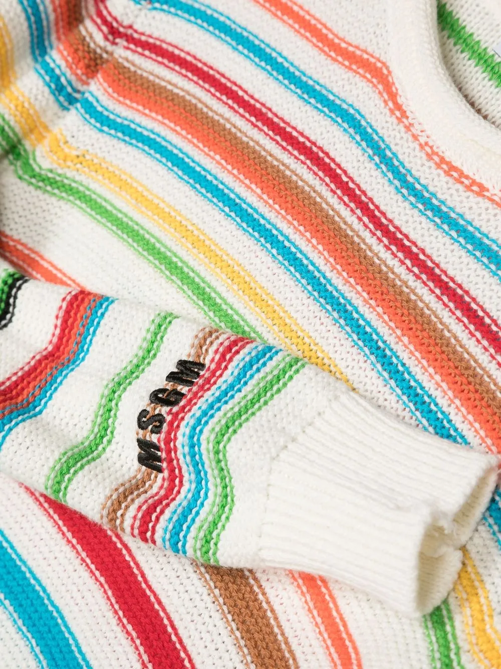 Msgm Multicolour Cotton Sweatshirt In White