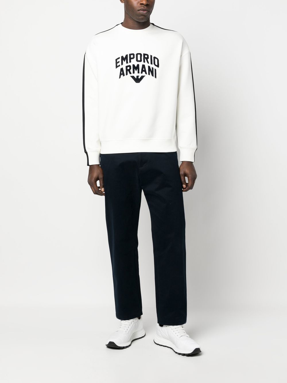Emporio Armani Sweater met geborduurd logo - Wit