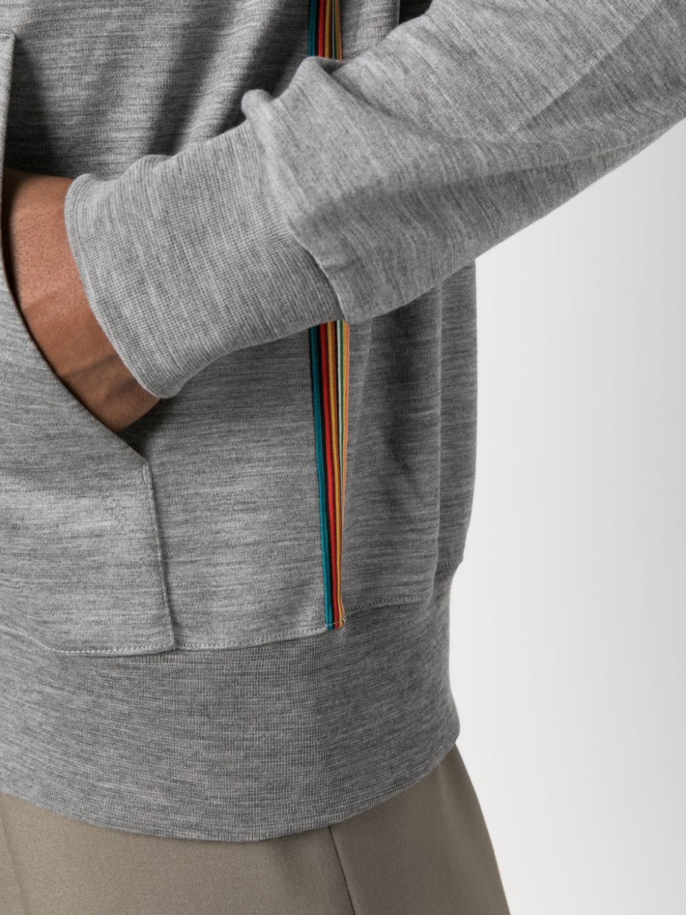 Shop Paul Smith Stripe-detail Hooded Jacket In 灰色