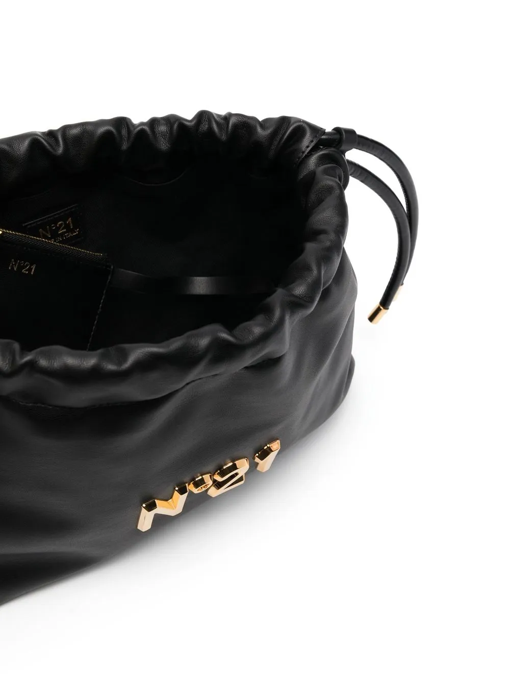 Eva Logo-Plaque Drawstring Clutch Bag