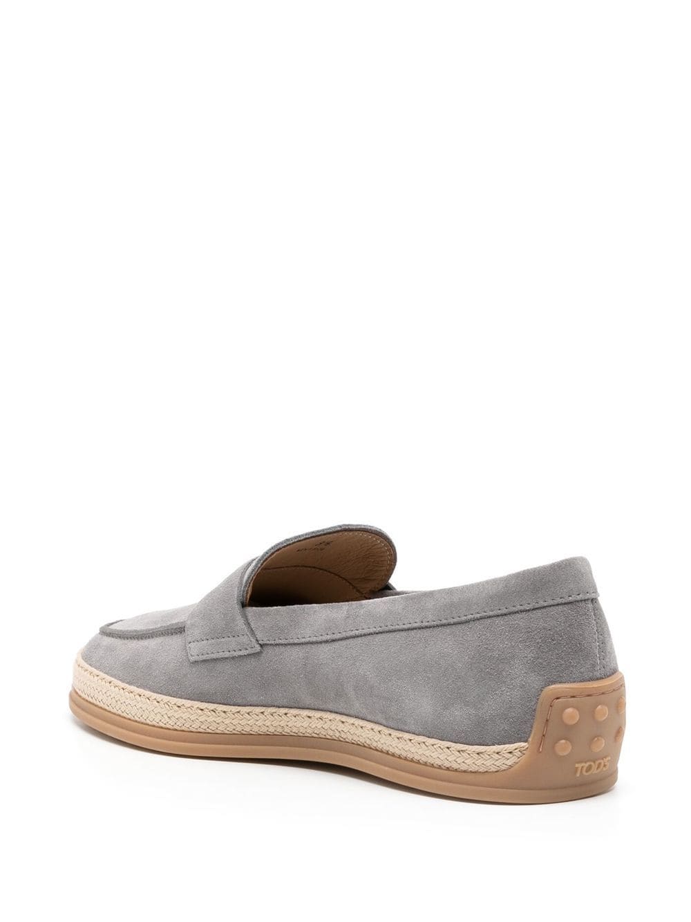 Shop Tod's Almond-toe Loafers In Grey
